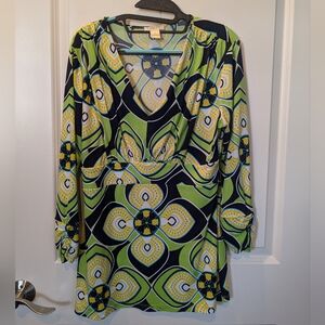 Women's Harold Geometric Blouse, Size Medium